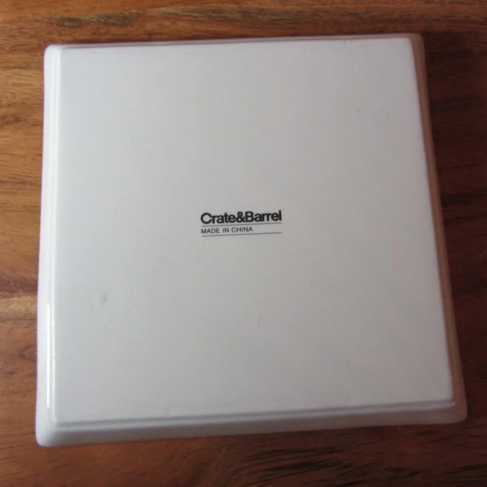 3 for $24 - crate & barrel NY new york dish square salad plate (w3552)